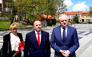 Wicepremier Jarosław Gowin odwiedził Olecko i poparł jednego z kandydatów w przedterminowych wyborach na burmistrza